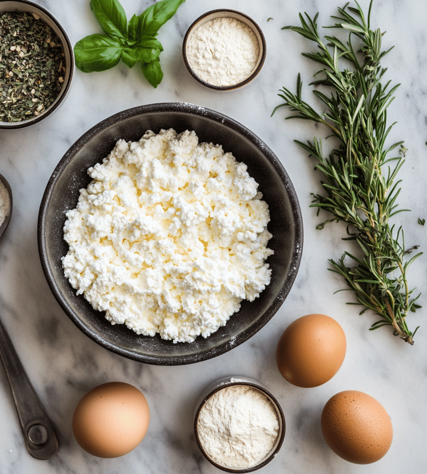 Ingredients for cottage cheese pizza crust
