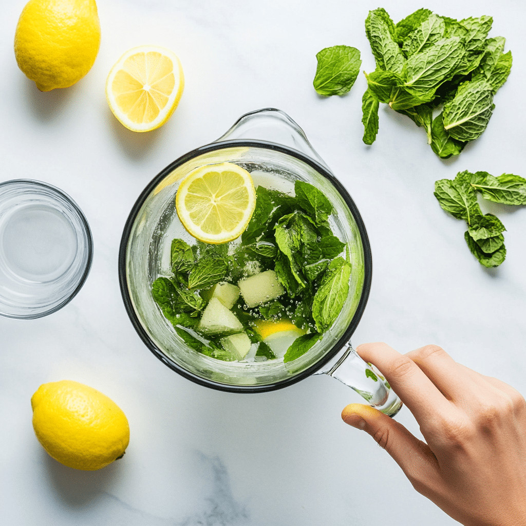 Making summer detox water step by step