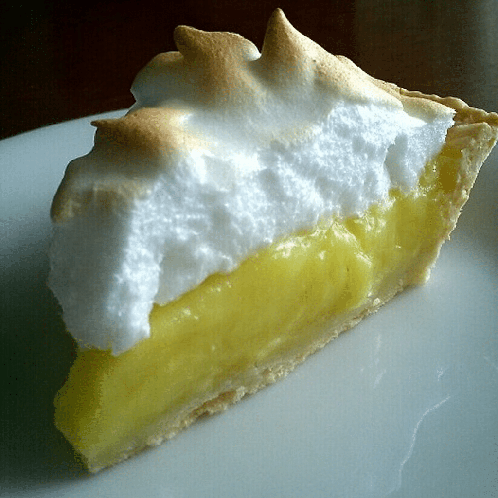 Homemade lemon pie with whipped cream topping and lemon zest garnish on a graham cracker crust