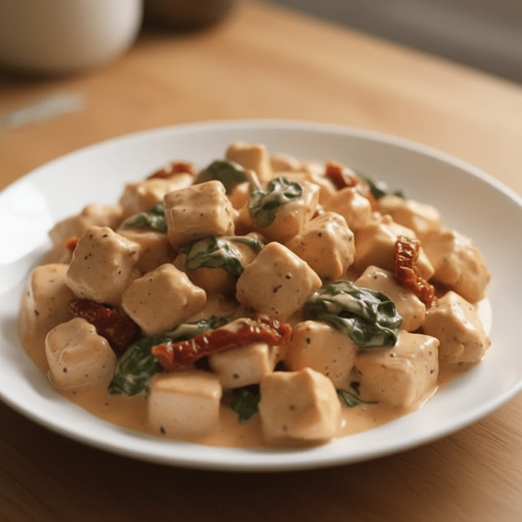 Creamy Tuscan chicken with sun-dried tomatoes and spinach