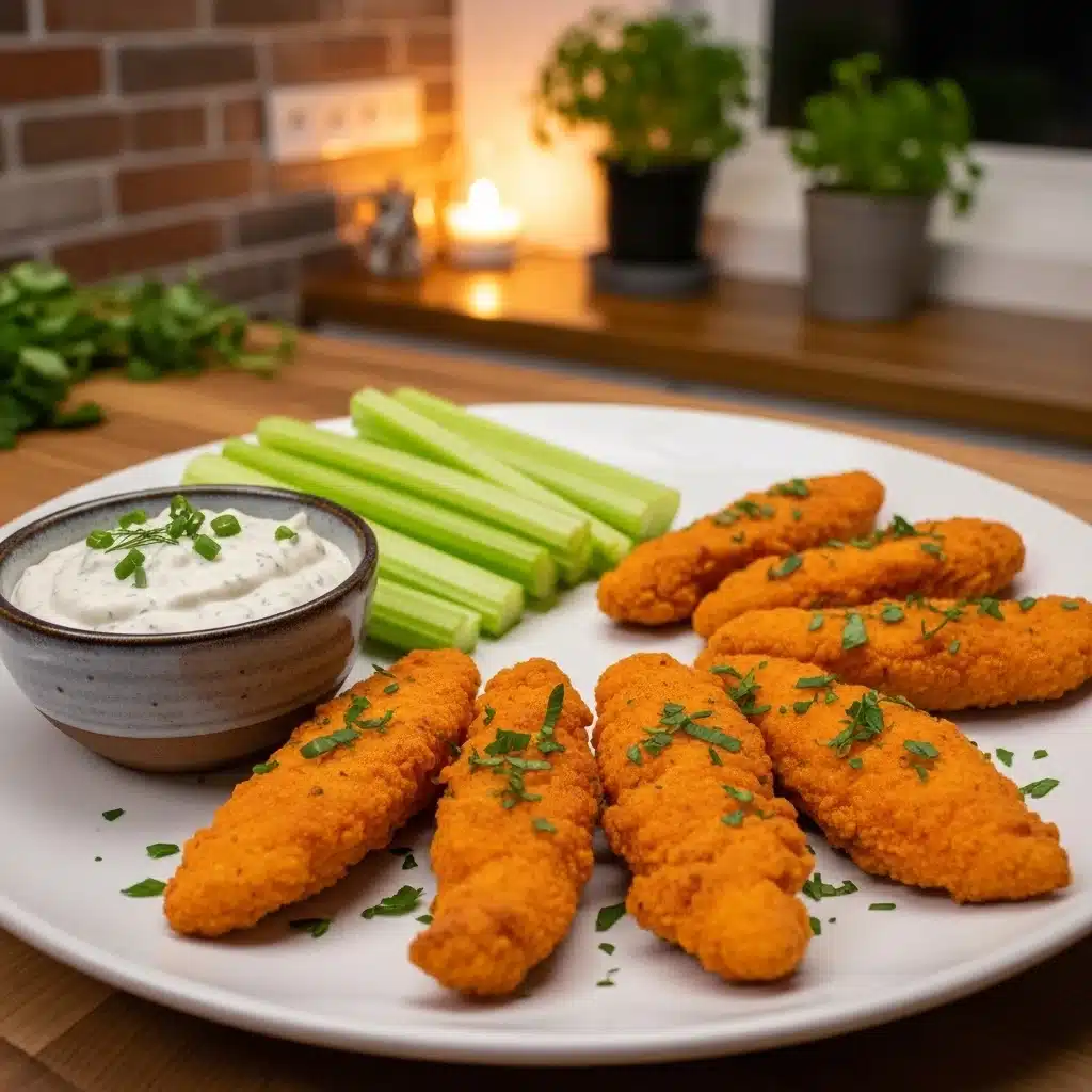 . Crispy Buffalo Chicken Tenders with Homemade Ranch Dip