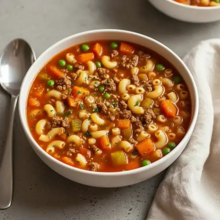 Italian Ground Beef Pasta Soup
