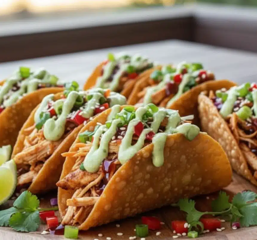 Crispy Chicken Wonton Tacos