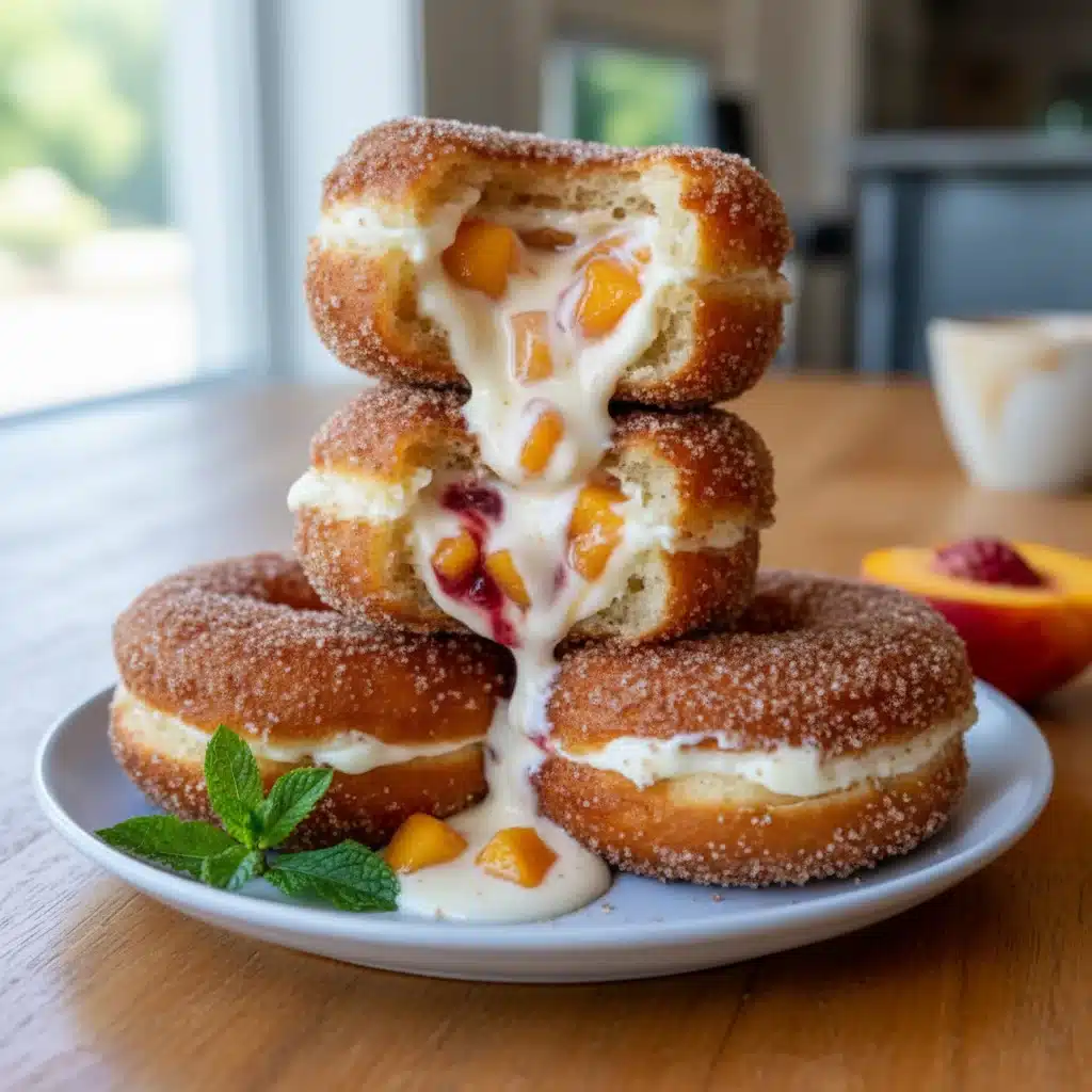 Peach Cobbler Cheesecake Donuts