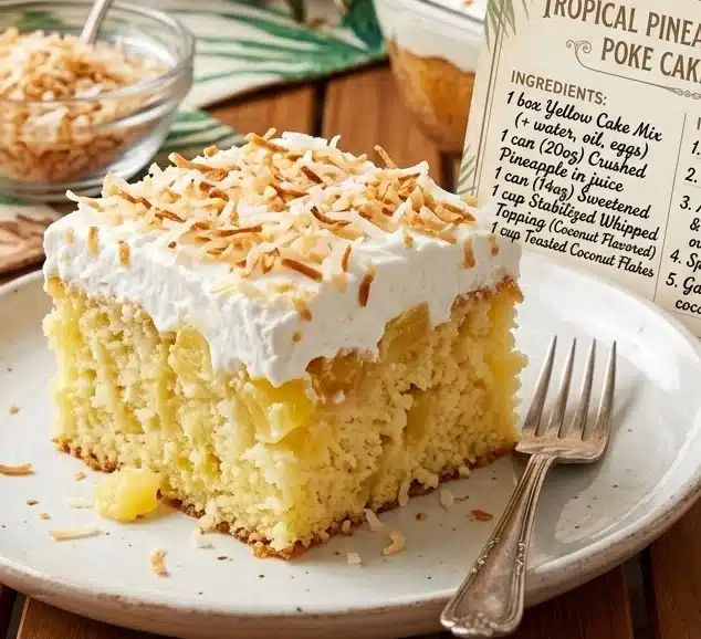 Tropical Pineapple Coconut Poke Cake Recipe