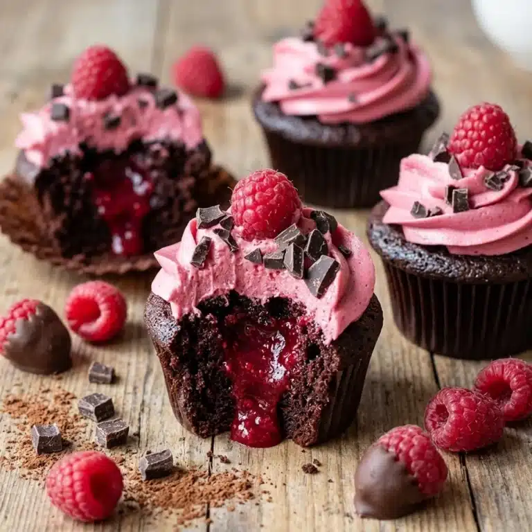 Molten Raspberry Chocolate Cupcakes