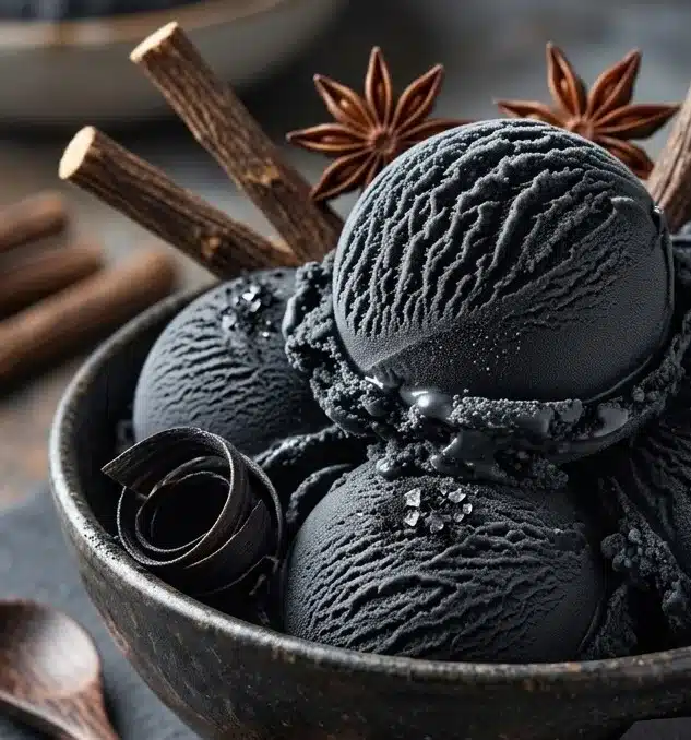 Indulge in Unique Black Licorice Ice Cream for a Surprising Treat