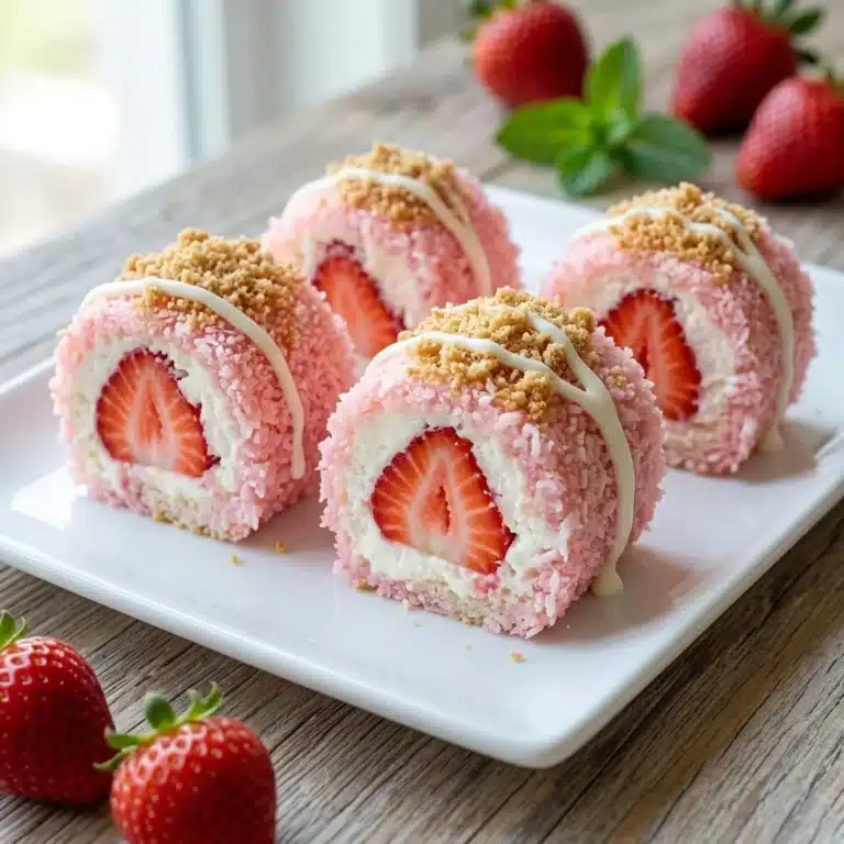 strawberry shortcake cheescake dessert sushi rolls