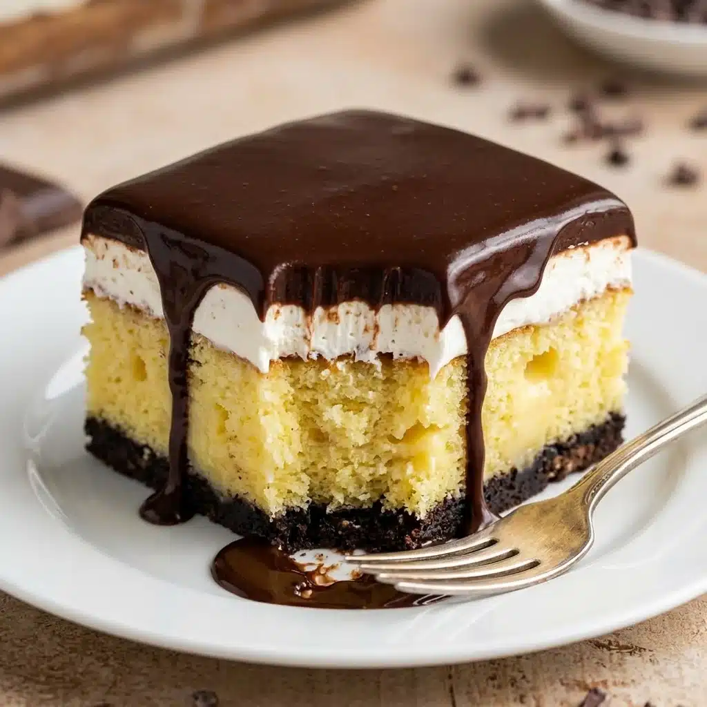 Boston Cream Poke Cake